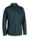 A bottle coloured work shirt for men with half placket collared neck. It has two button open chest pockets and adjustable sleeves. Made up of cotton fabric for maximum comfort.