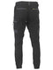 A black coloured cargo work pant for men with curved waistband style. It has several multifunctional pockets with durable fabric. Made up of a mix of cotton and spandex to provide maximum stretch and comfort.