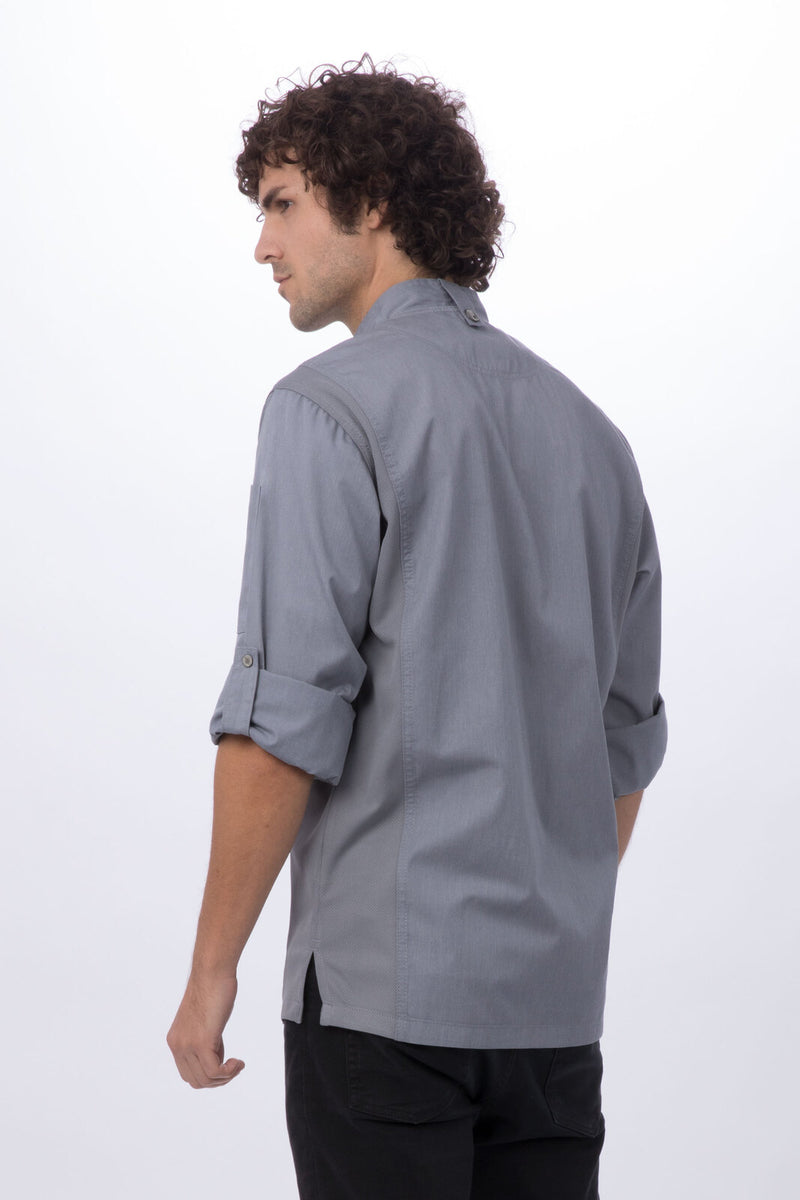 Hartford Single Breasted Cool Vent Chef Jacket Grey
