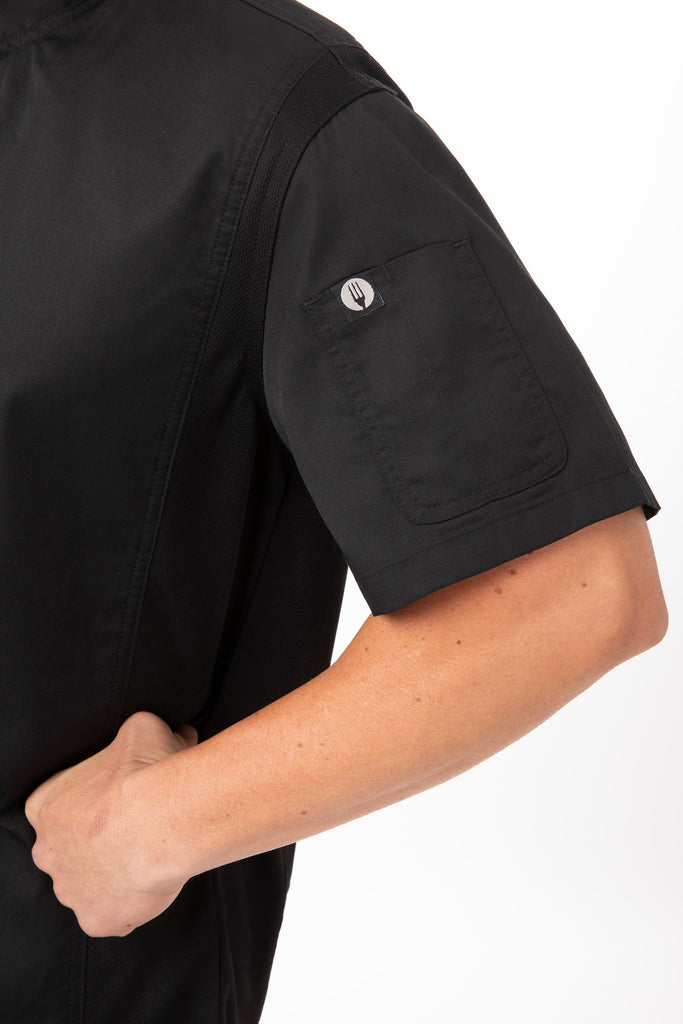 Springfield Single Breasted Cool Vent Chef Jacket Black