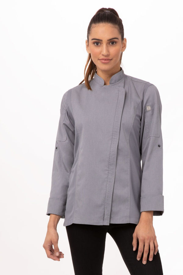 Hartford Single Breasted Cool Vent Chef Jacket Grey