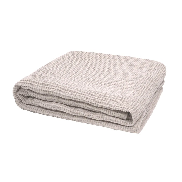 Deluxe Waffle Throw - Pebble