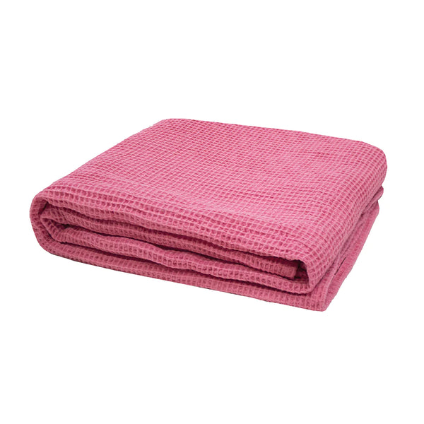 Deluxe Waffle Throw - Pink