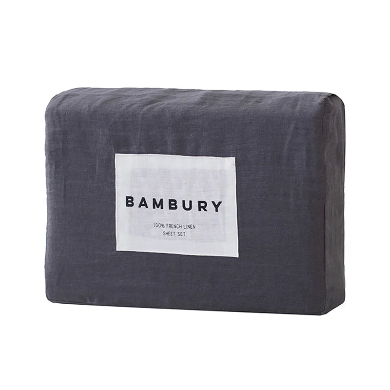 French Flax Linen Sheet Set - Charcoal