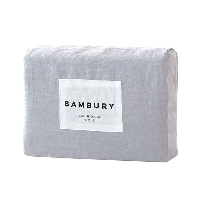 French Flax Linen Sheet Set - Silver