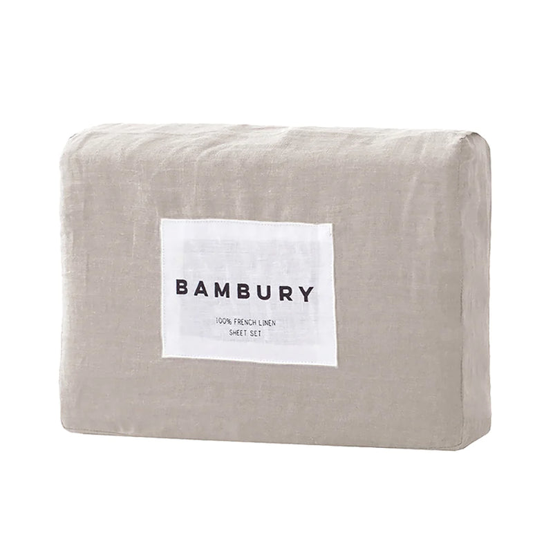 French Flax Linen Sheet Set - Pebble