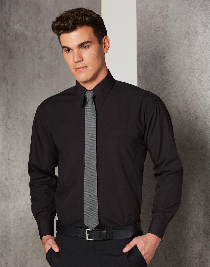 Poplin Business Shirt For Men - Long Sleeve