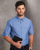 Chambray Shirt For Men - Short Sleeve