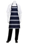 Navy Butcher Stripe Bib Apron