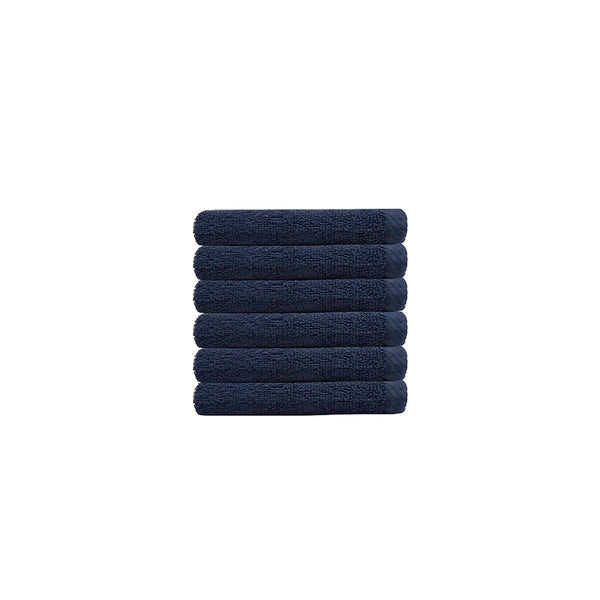Commercial Face Washers Navy Set of 6