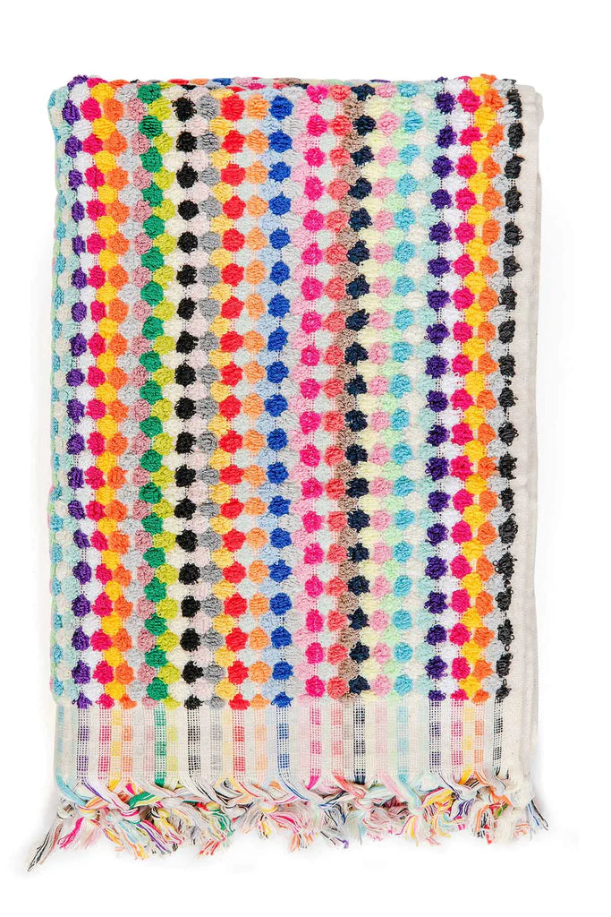 Pompom Turkish Cotton Bath Sheet - Candy