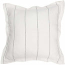 Carter Linen Cushion - White w' Charcoal Stripe