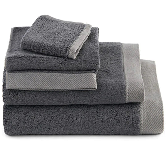 Chevron Bamboo Cotton Hand Towels - Riverstone