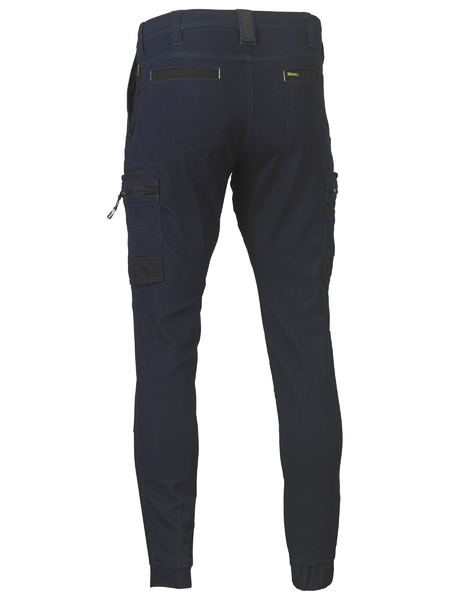 A denim cargo work pants for men with a drawcord waistband. It has several multifunctional pockets with seven strong loops. Made up of a mix of cotton, polyester and spandex for maximum stretch and comfort.