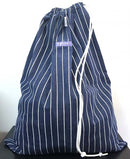 100% Cotton Laundry Bag Navy White Stripe