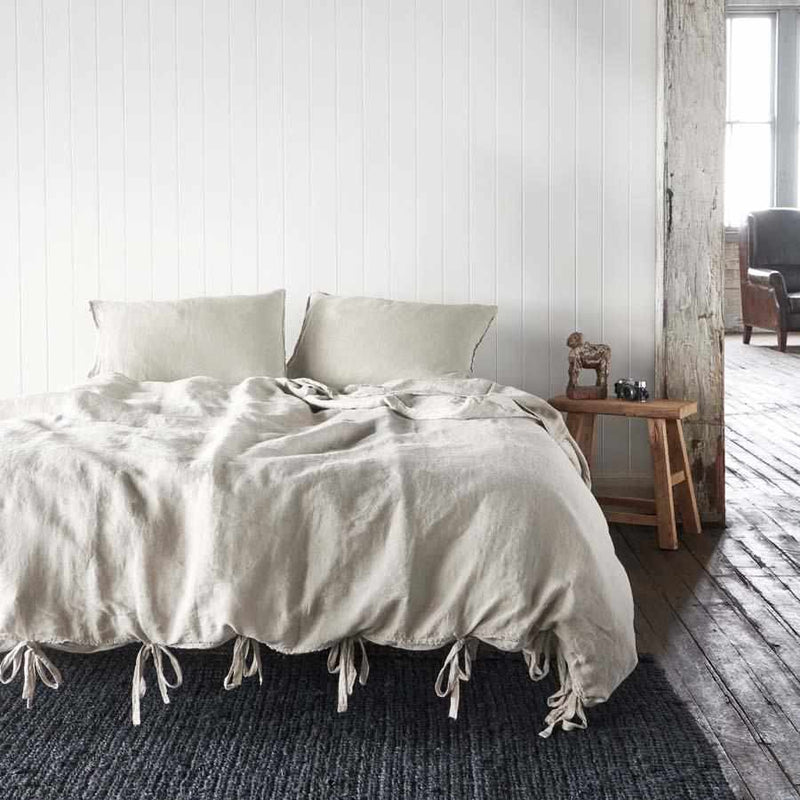 French Linen Quilt Cover - Natural