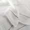Carter Linen Flat Sheet- White w' Charcoal Stripe