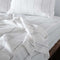 Carter Linen Flat Sheet- White w' Charcoal Stripe