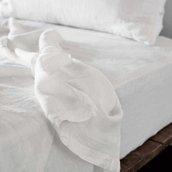 French Linen Flat Sheet - White