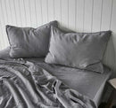 French Linen Flat Sheet - Slate