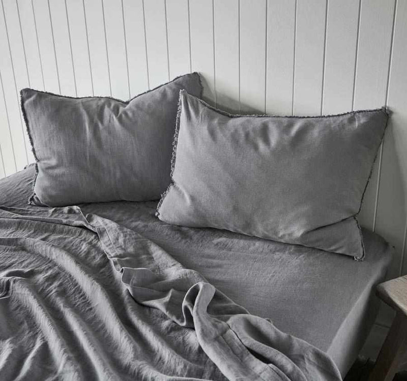 French Linen Flat Sheet - Slate