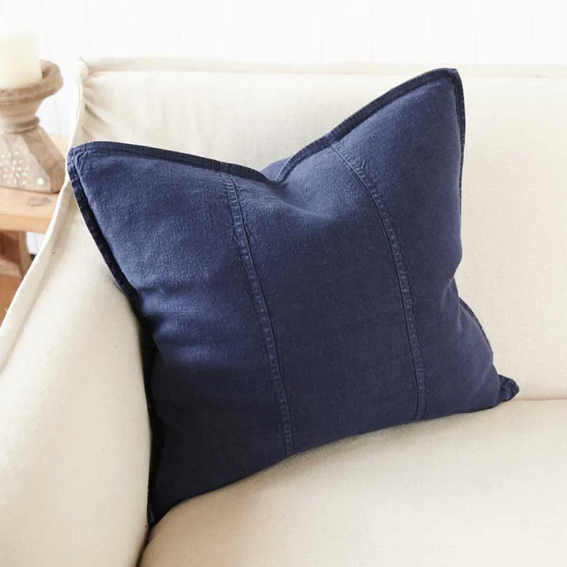 Luca Linen Cushion - Navy