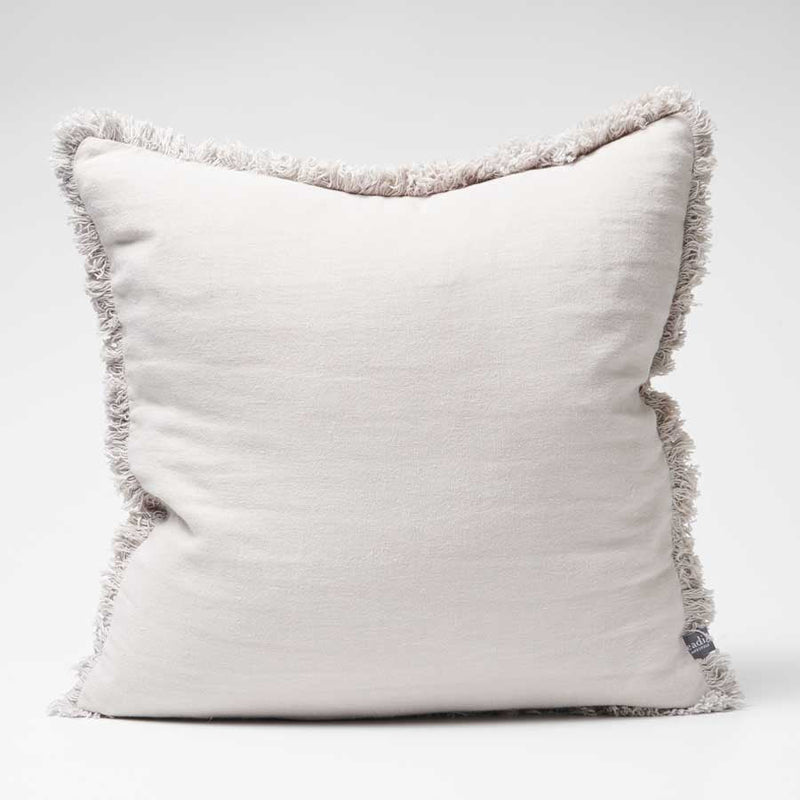 Luca Boho Linen Cushion - Silver Grey