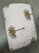 Olive Palmtree Dotted Quilt
