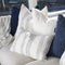 Rock Pool Linen Cushion - White w' Navy Stripe