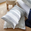 Rock Pool Linen Duvet Cover incl. Pillowcase Set - White/Navy Stripe