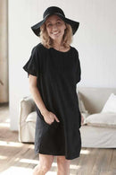 Linen Pocket Dress - Black