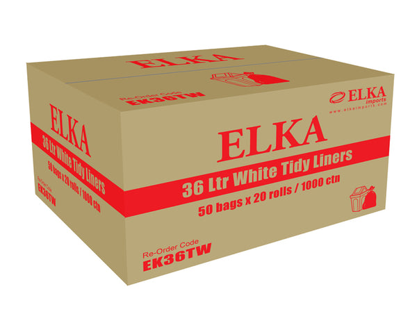 36L WHITE TIDY LINERS ON ROLLS CARTON OF 1000 (ROLL)