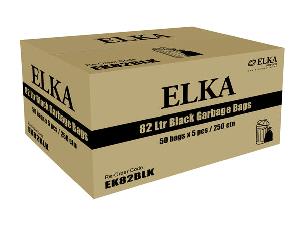 82L BLACK GARBAGE BAGS CARTON OF 250 (ROLL)