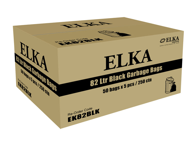 82L BLACK GARBAGE BAGS CARTON OF 250 (ROLL)