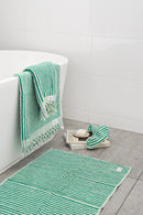 Turkish Cotton Face Washer - Green Stripes