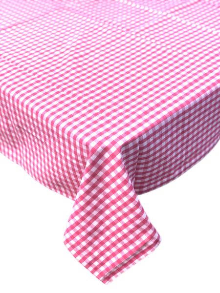 Gingham Check Pink Tablecloth