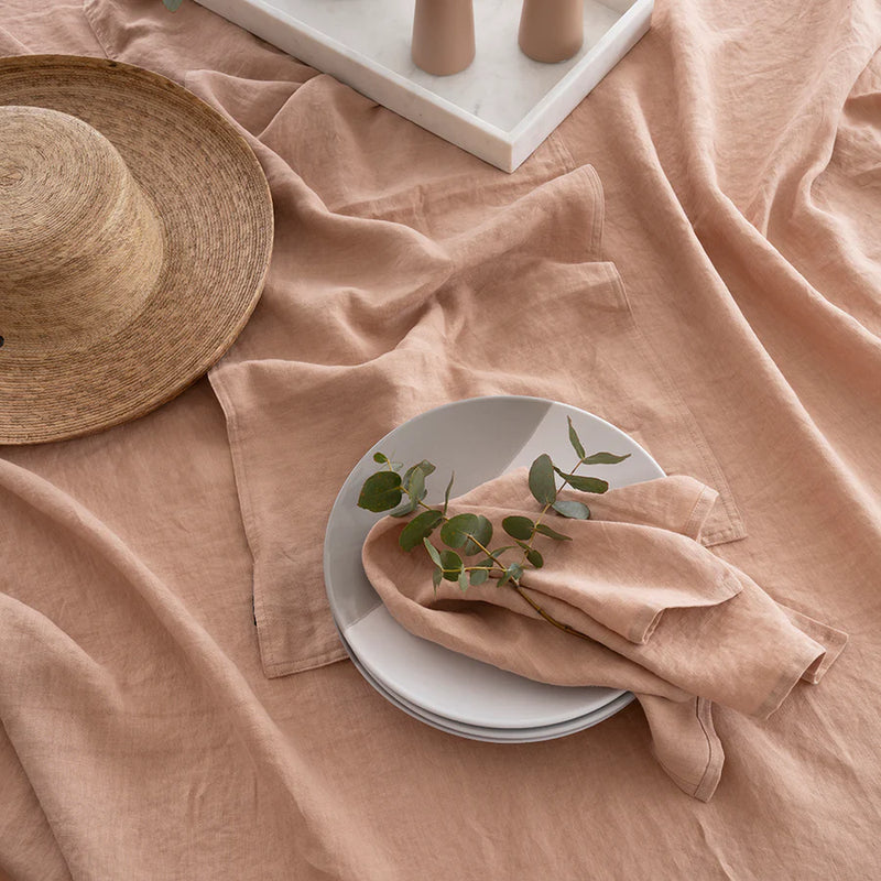 Linen Napkin Set Tea Rose