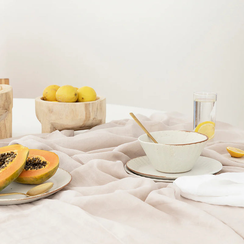 Linen Rectangle Tablecloth Pebble