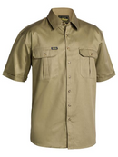 A khaki coloured shirt for men with collared button down closure. It has two button open chest pockets with pleat detailing. Made up of comfortable and lightweight fabric.