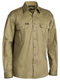A khaki coloured long sleeved cotton shirt with two flap chest pockets. It has a button down closure and structured collar. Also comes with adjustable buttoned cuffs. The fabric is comfortable and airy.
