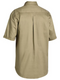A khaki coloured work shirt for men with collared button down closure. Comes with two button open chest pockets and a centre back pleat. Made up of 100% airy cotton material.