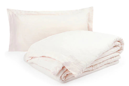 Linton French Flax Duvet Cover Set - Desert Blush
