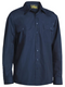 A midnight coloured work shirt for men with collared neck and button down closure. It has two chest pockets with button open flaps and adjustable buttoned sleeves. Made up of a mix of polyester and cotton for maximum comfort.