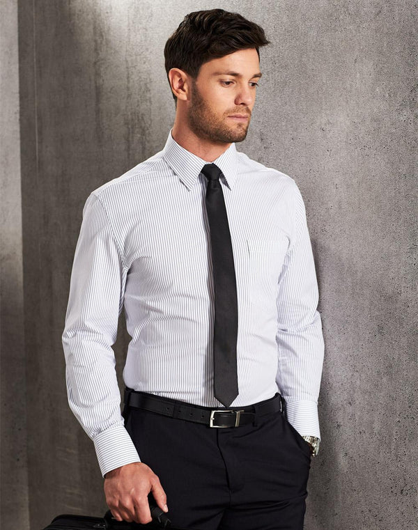 Ticking Stripe Shirt For Men - Long Sleeve
