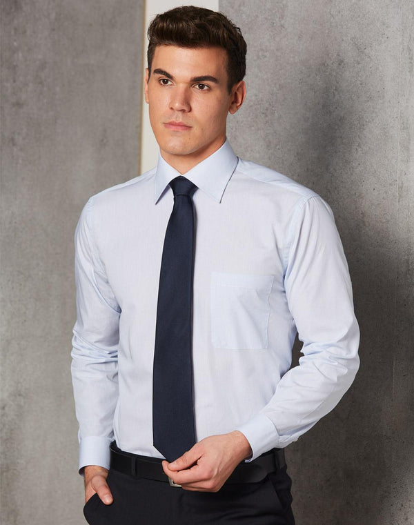 Pale Blue Mini Check Premium Shirt For Men