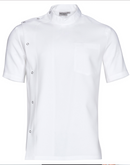 Mens White Front Open Jacket- Short Sleeve