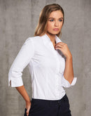 Cotton/Poly Stretch Shirt For Women's - 3/4 Sleeve