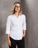 Womens White 3/4 Sleeve Shirt