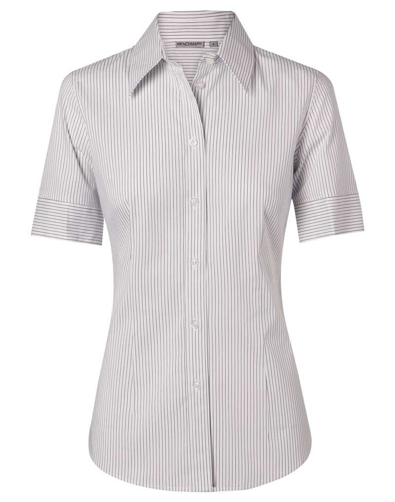 Ticking Stripe Shirt For Women - Short Sleeve