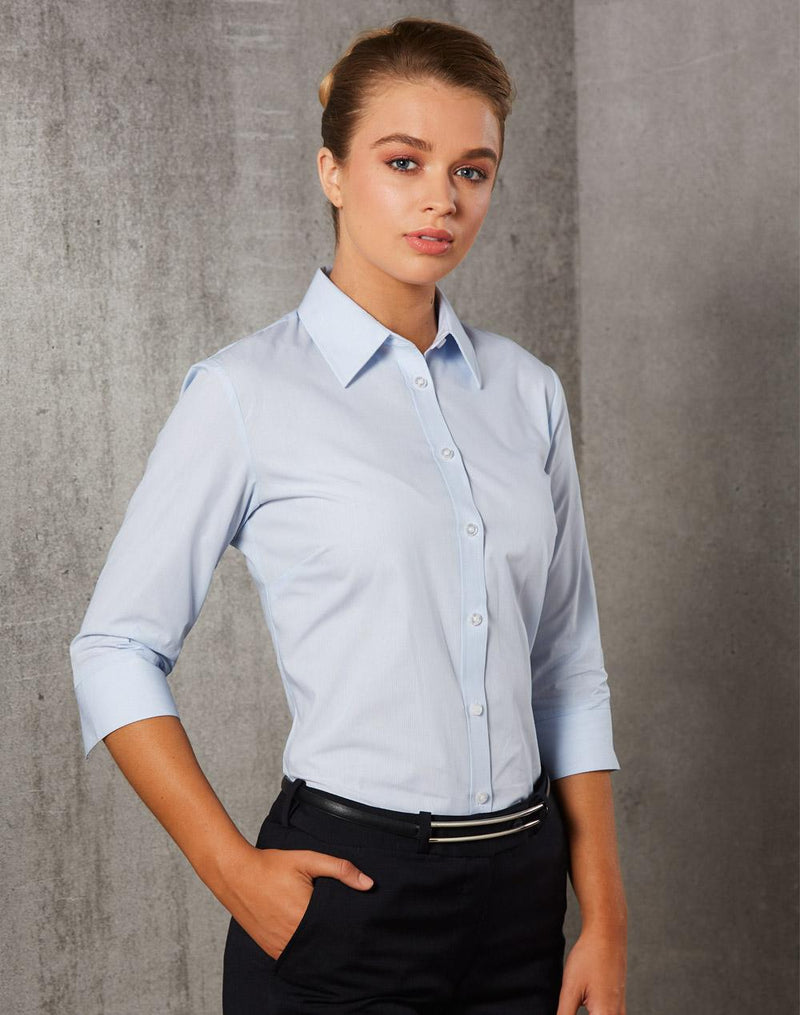 Fine Stripe Shirt For Women - 3/4 Slevees